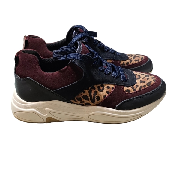 Boden Shoes - Boden navy/burgundy/leopard print sneakers
